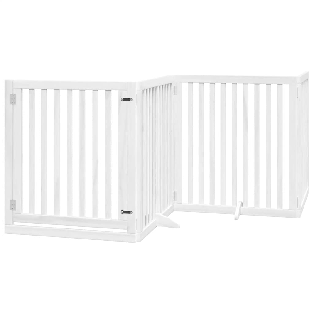 Zábrana pro psy s dvířky skládací 12 panelů bílá 960 cm topol
