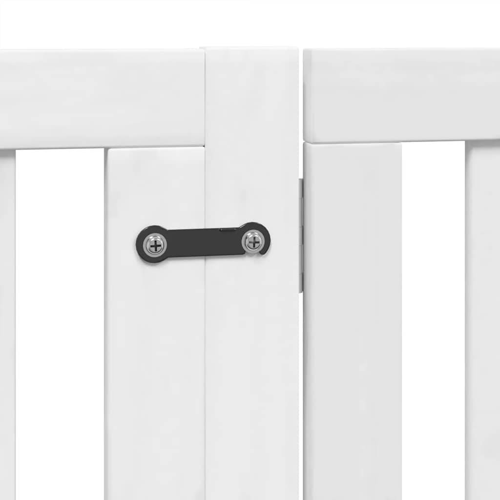 Zábrana pro psy s dvířky skládací 12 panelů bílá 960 cm topol