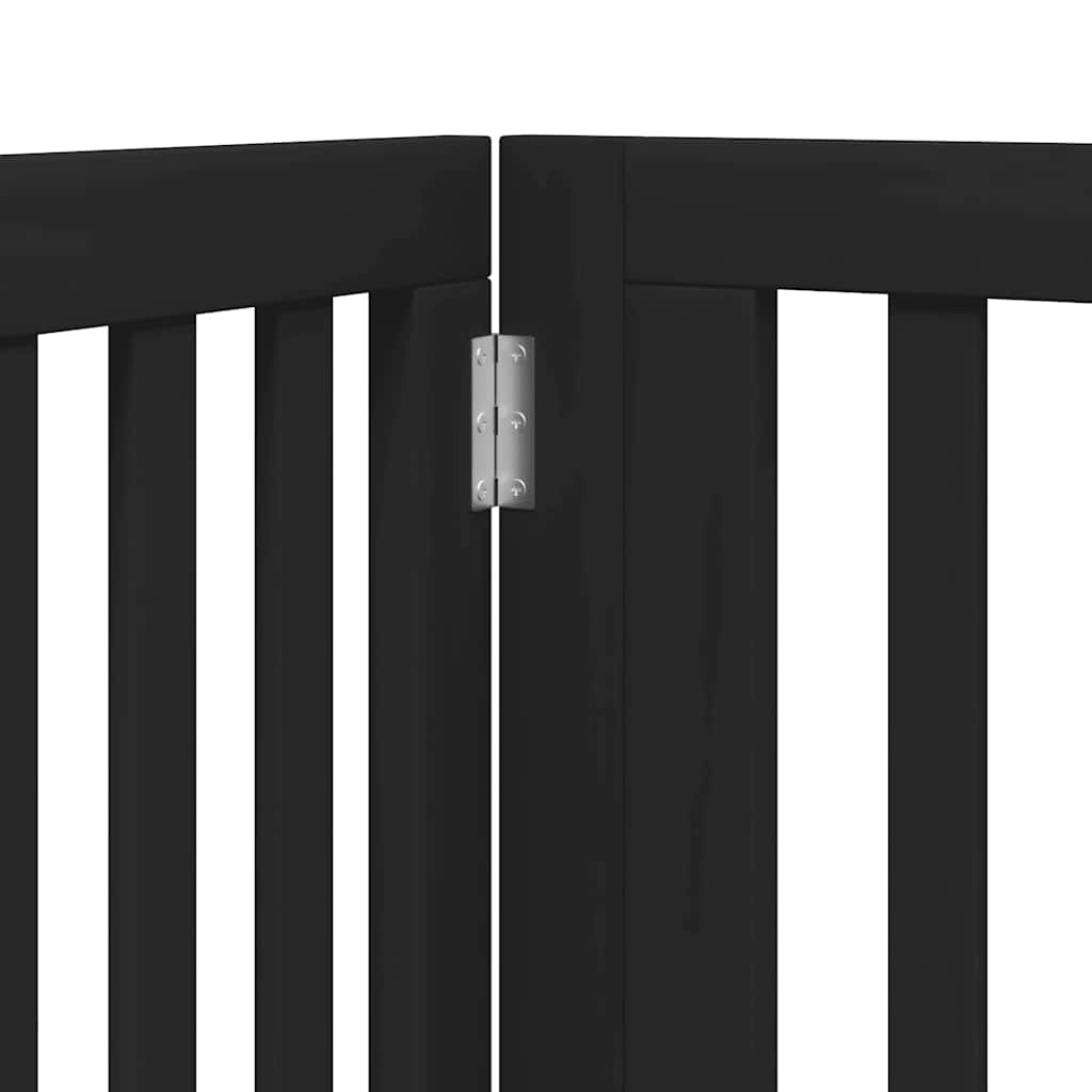 Zábrana pro psy s dvířky skládací 6 panelů černá 480 cm topol