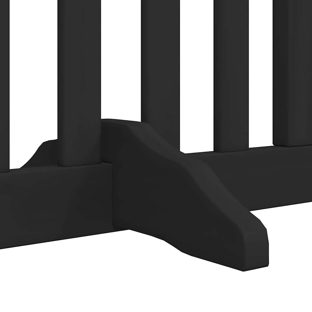 Zábrana pro psy s dvířky skládací 8 panelů černá 640 cm topol