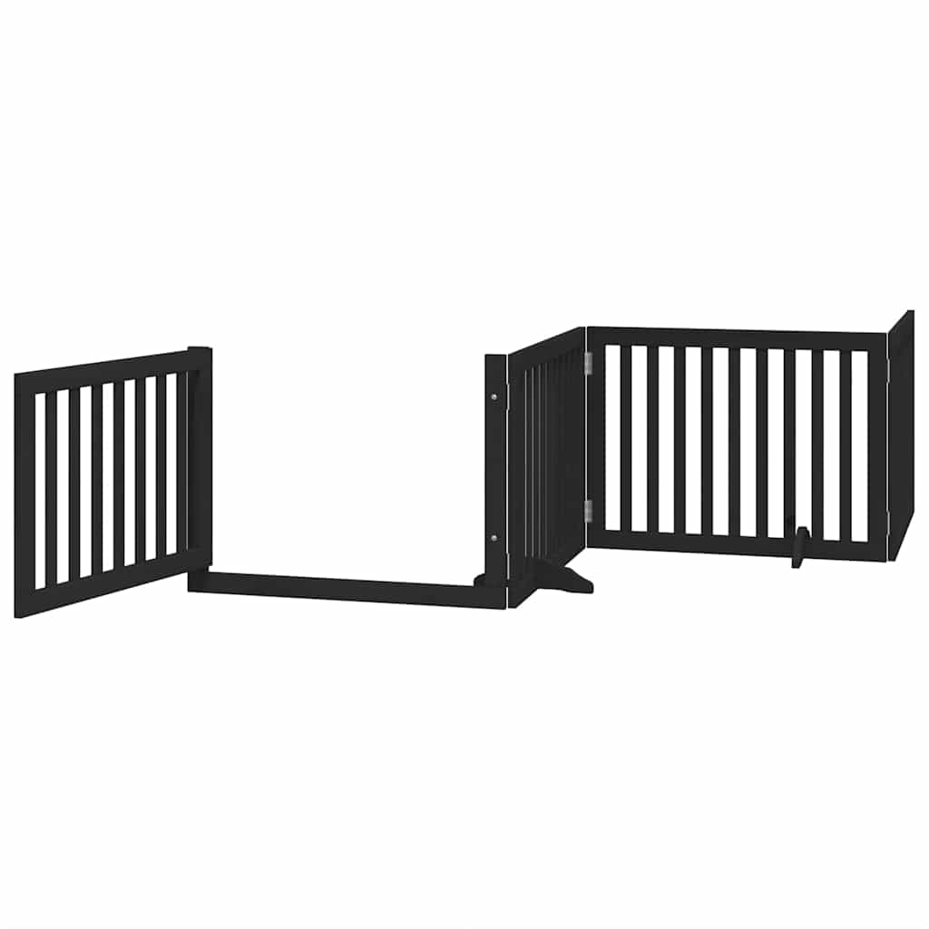 Zábrana pro psy s dvířky skládací 12 panelů černá 960 cm topol