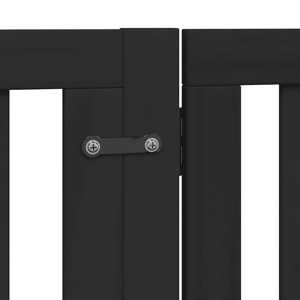 Zábrana pro psy s dvířky skládací 12 panelů černá 960 cm topol