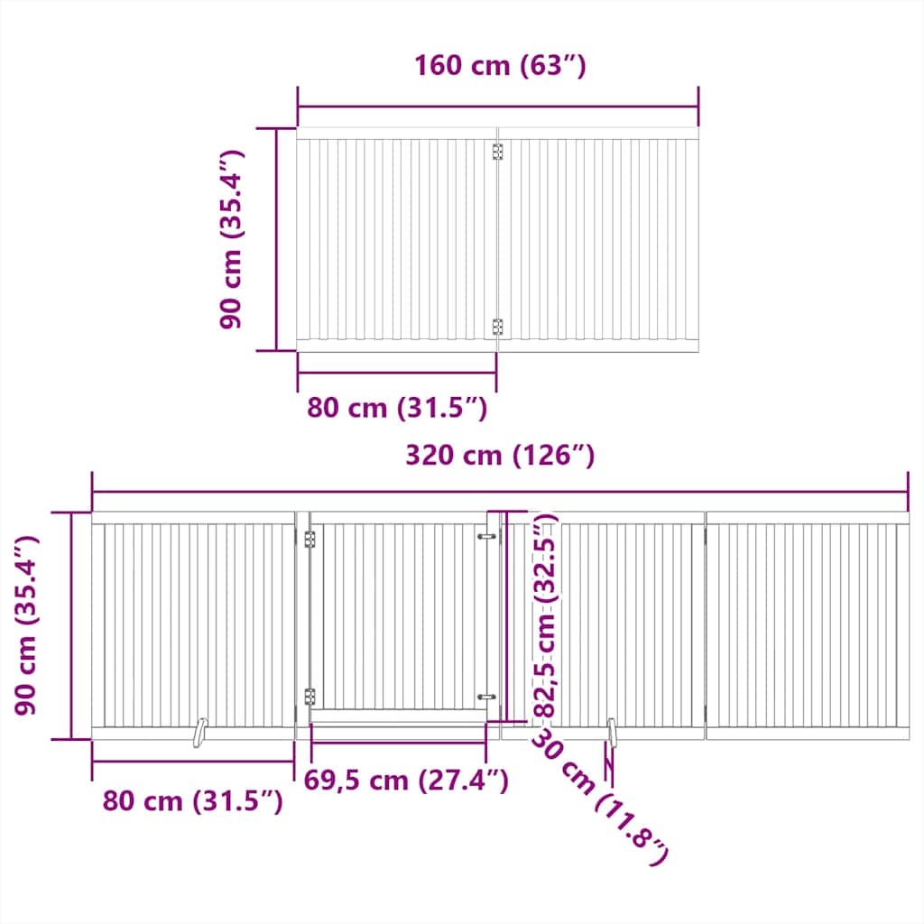Zábrana pro psy s dvířky skládací 12 panelů černá 960 cm topol