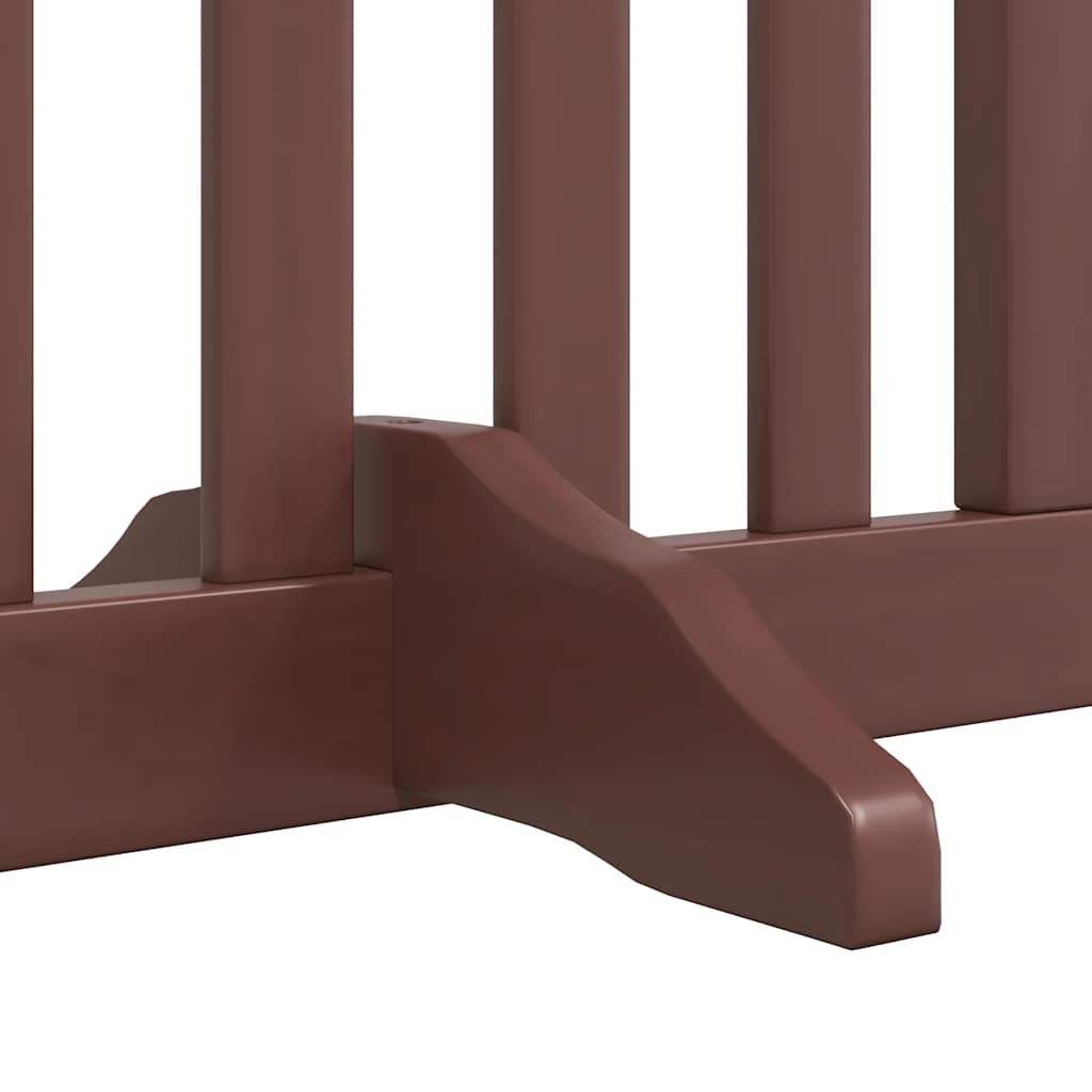 Zábrana pro psy s dvířky skládací 6 panelů hnědá 480 cm topol