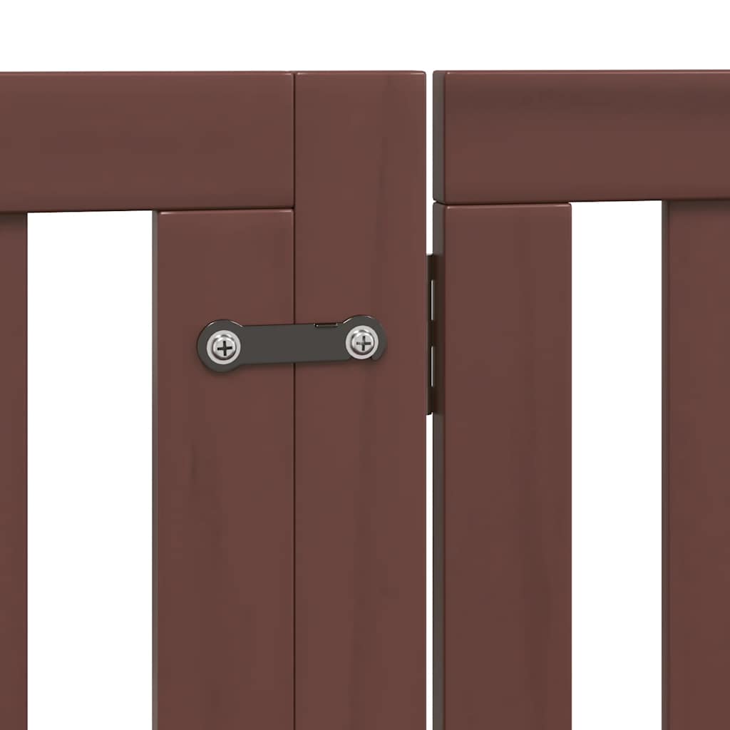 Zábrana pro psy s dvířky skládací 6 panelů hnědá 480 cm topol