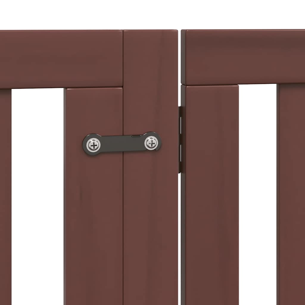 Zábrana pro psy s dvířky skládací 12 panelů hnědá 960 cm topol