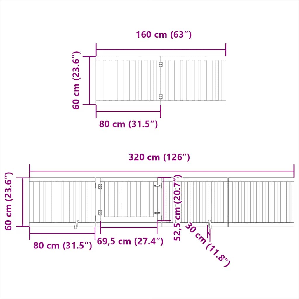 Zábrana pro psy s dvířky skládací 12 panelů hnědá 960 cm topol
