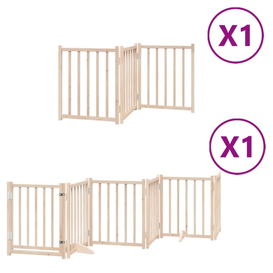 Zábrana pro psy s dvířky skládací 9 panelů 450 cm topol