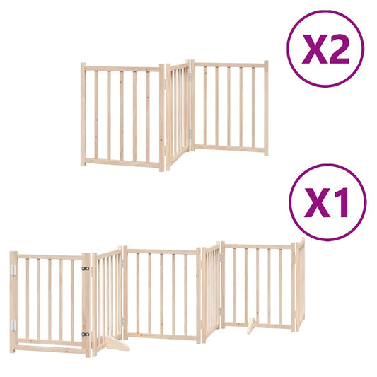 Zábrana pro psy s dvířky skládací 12 panelů 600 cm topol