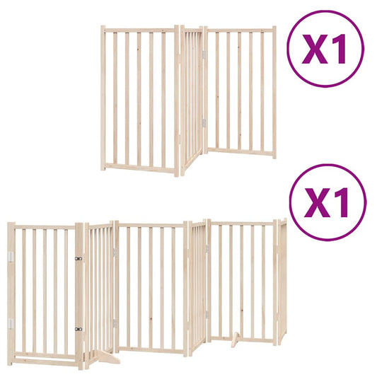 Zábrana pro psy s dvířky skládací 9 panelů 450 cm topol