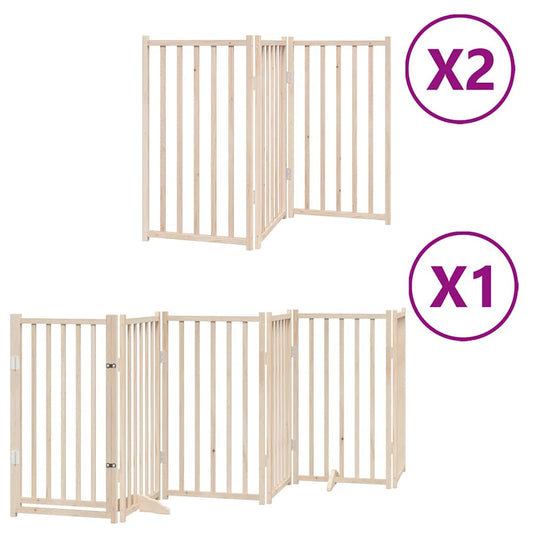 Zábrana pro psy s dvířky skládací 12 panelů 600 cm topol