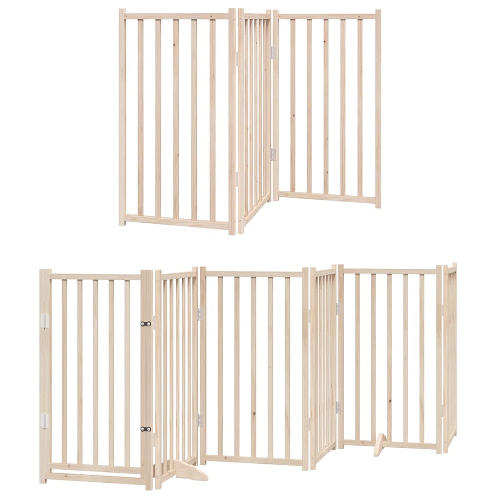 Zábrana pro psy s dvířky skládací 12 panelů 600 cm topol