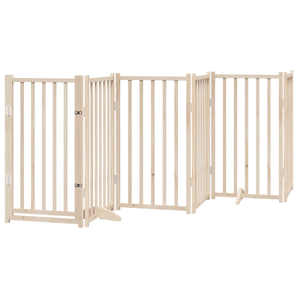 Zábrana pro psy s dvířky skládací 12 panelů 600 cm topol