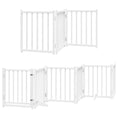 Načíst obrázek do prohlížeče galerie, Zábrana pro psy s dvířky skládací 12 panelů bílá 600 cm topol
