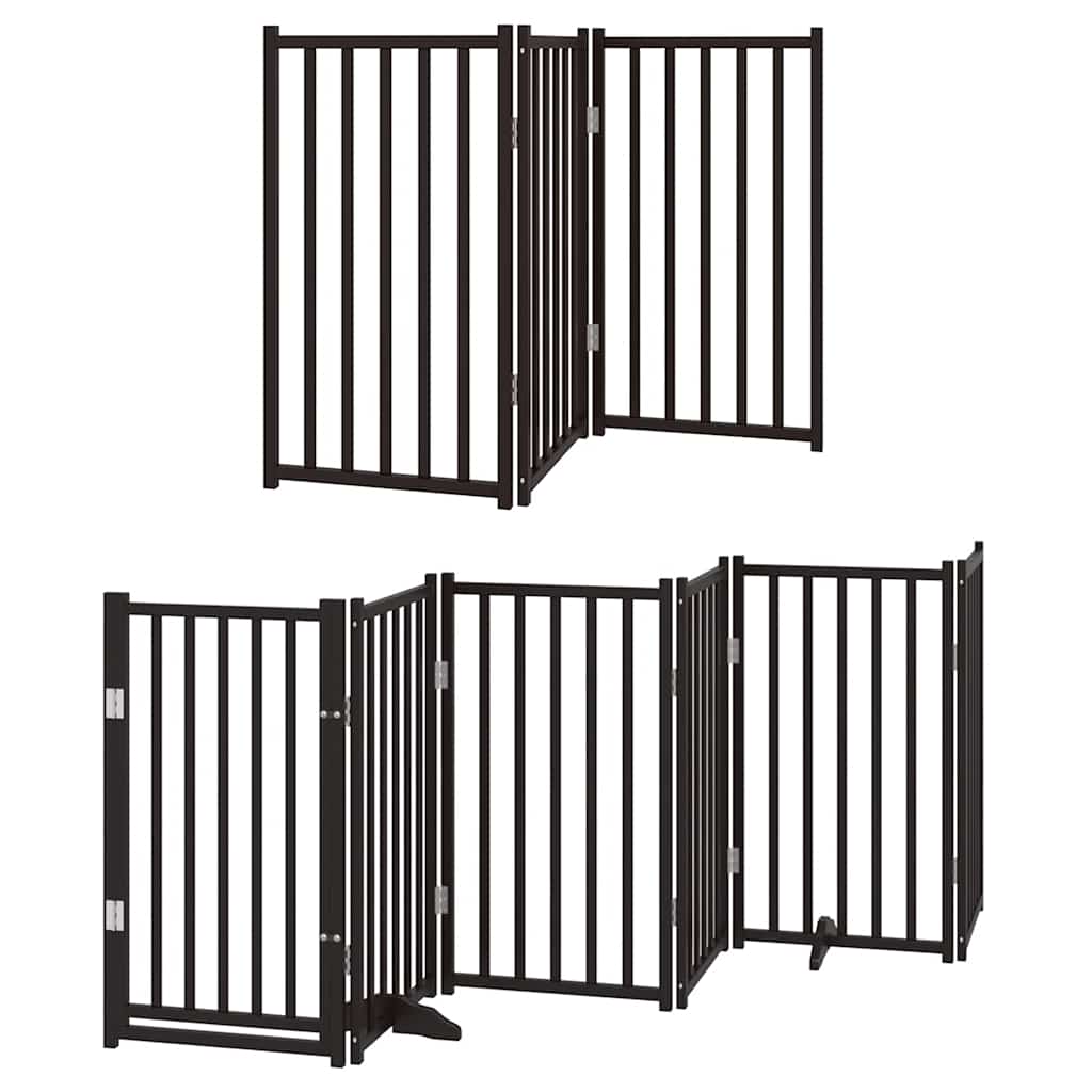 Zábrana pro psy s dvířky skládací 15 panelů černá 750 cm topol