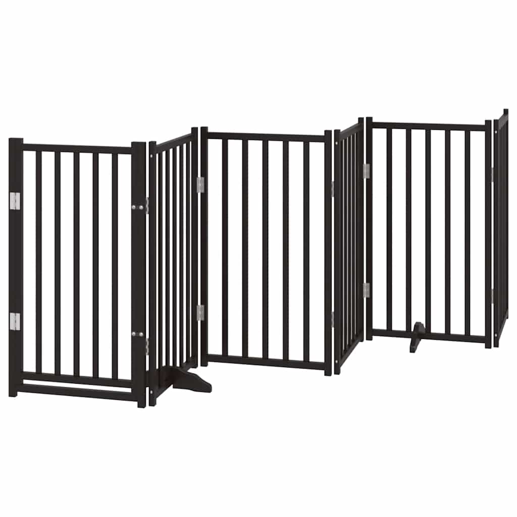 Zábrana pro psy s dvířky skládací 15 panelů černá 750 cm topol