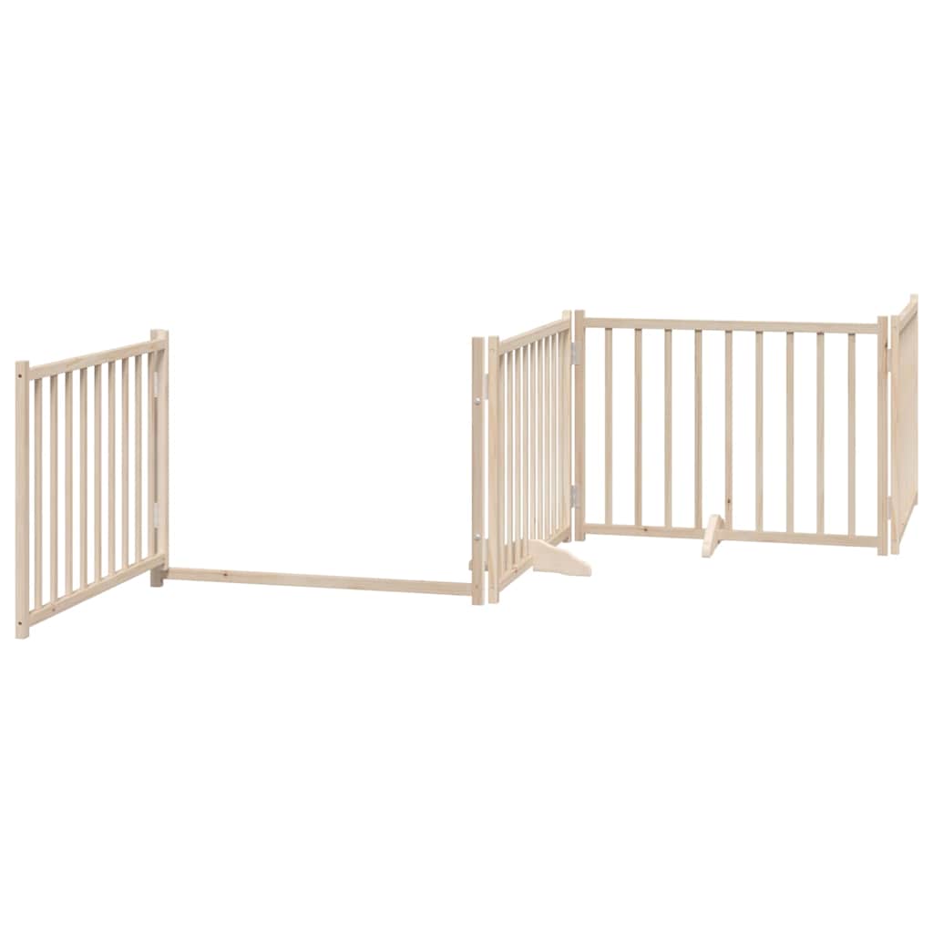 Zábrana pro psy s dvířky skládací 8 panelů 640 cm topol
