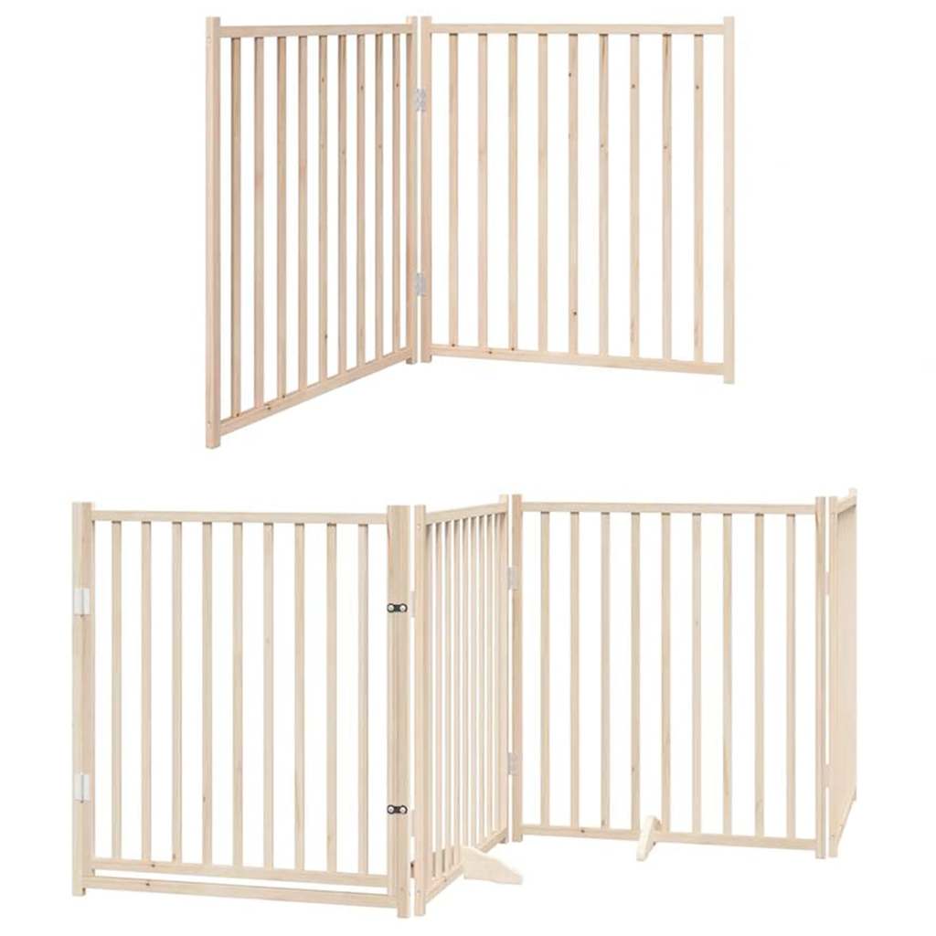 Zábrana pro psy s dvířky skládací 8 panelů 640 cm topol
