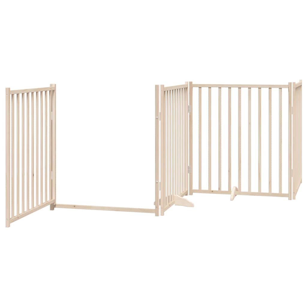 Zábrana pro psy s dvířky skládací 8 panelů 640 cm topol