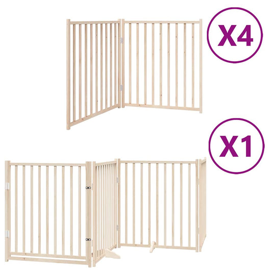 Zábrana pro psy s dvířky skládací 12 panelů 960 cm topol
