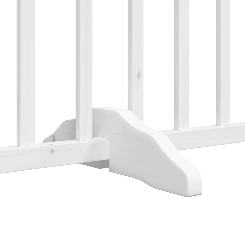 Zábrana pro psy s dvířky skládací 8 panelů bílá 640 cm topol