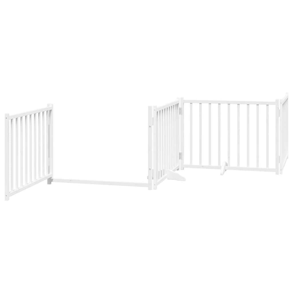 Zábrana pro psy s dvířky skládací 12 panelů bílá 960 cm topol