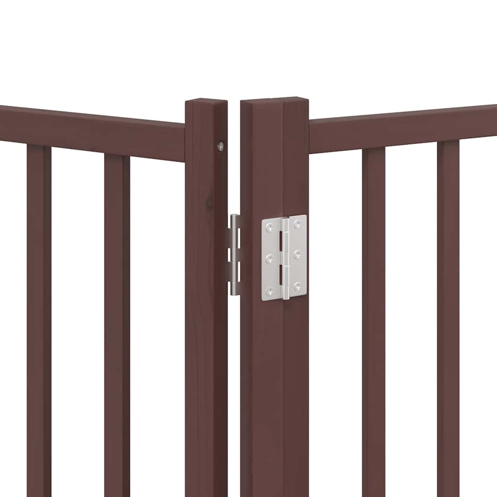 Zábrana pro psy s dvířky skládací 12 panelů hnědá 960 cm topol
