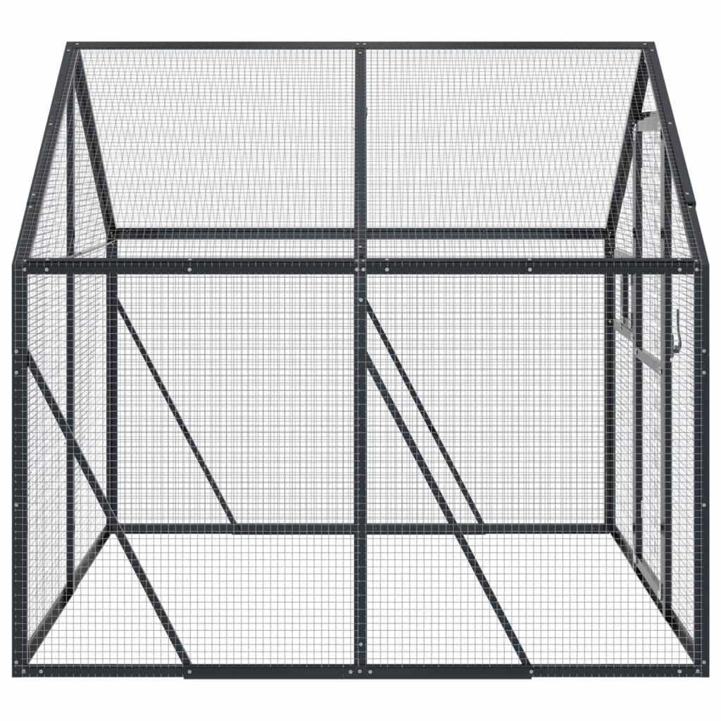 Voliéra antracitová 1,79 x 2 x 1,85 m hliník
