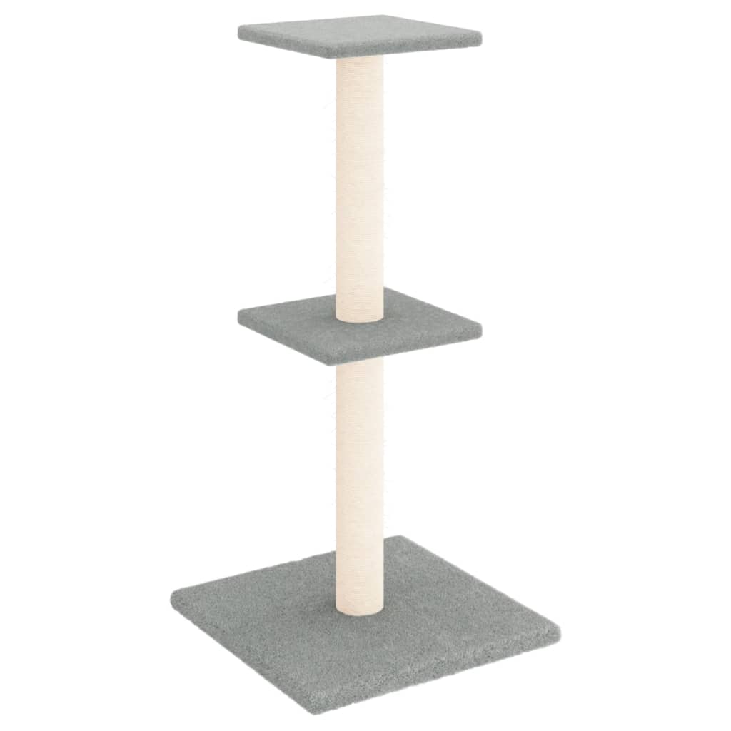 Škrabadlo pro kočky se sisalovými sloupky světle šedé 73 cm