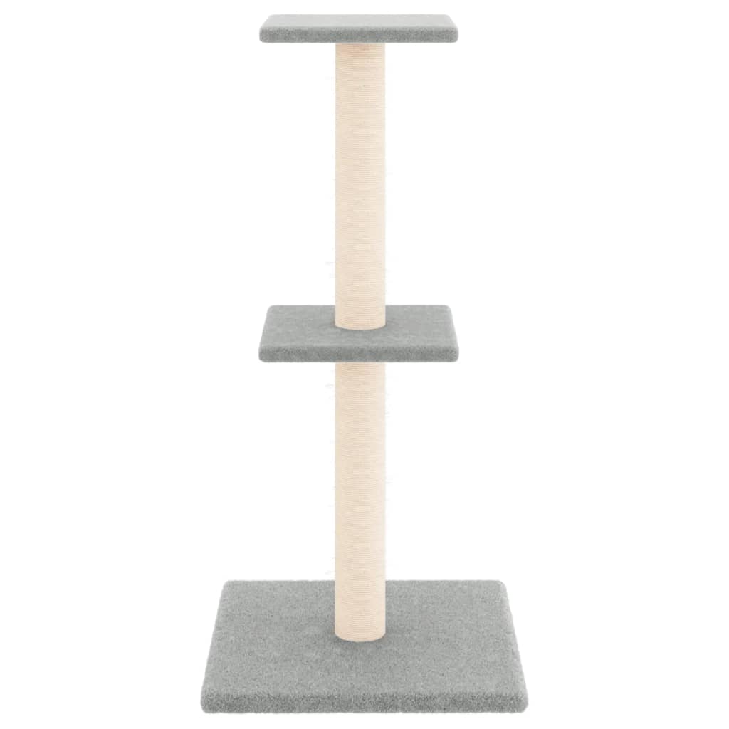 Škrabadlo pro kočky se sisalovými sloupky světle šedé 73 cm