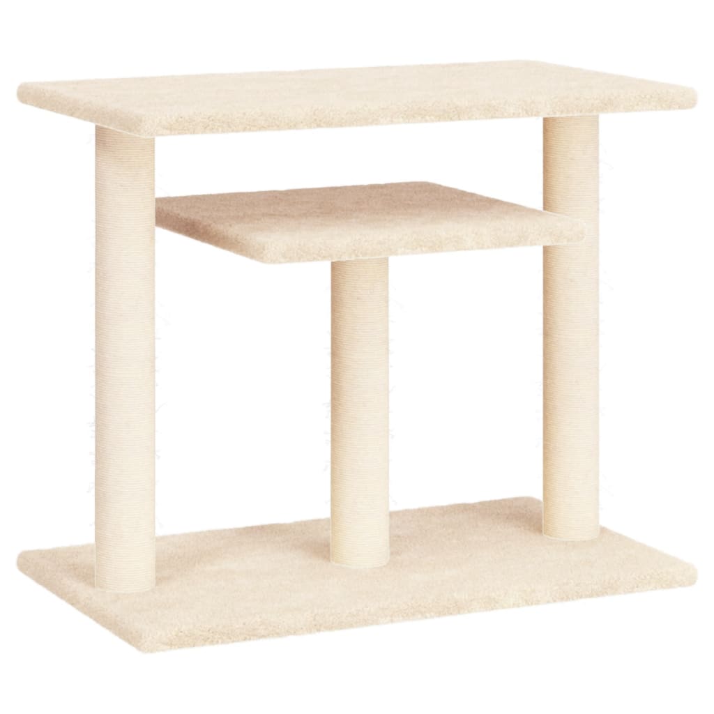 Škrabadlo pro kočky s plošinami krémové 62,5 cm