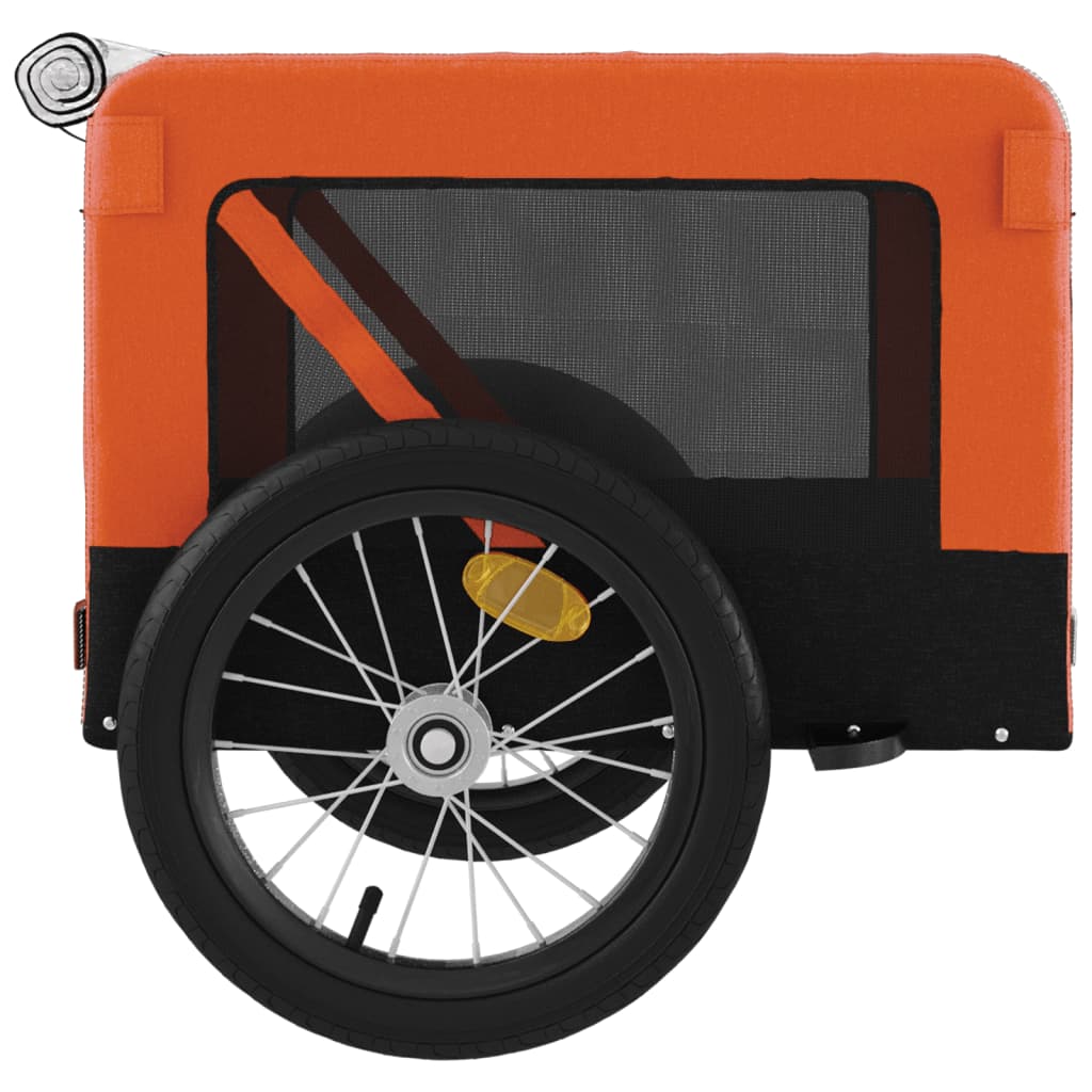 Vozík za kolo pro psa oranžový a černý oxfordská tkanina/železo