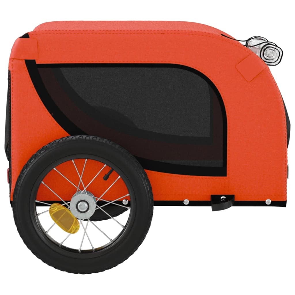 Vozík za kolo pro psa oranžový a černý oxfordská tkanina/železo