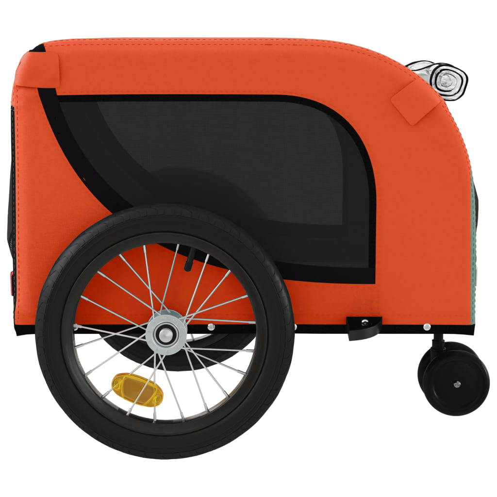 Vozík za kolo pro psa oranžový a černý oxfordská tkanina/železo