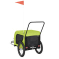 Načíst obrázek do prohlížeče galerie, Vozík za kolo pro psa zelený a černý oxfordská tkanina a železo
