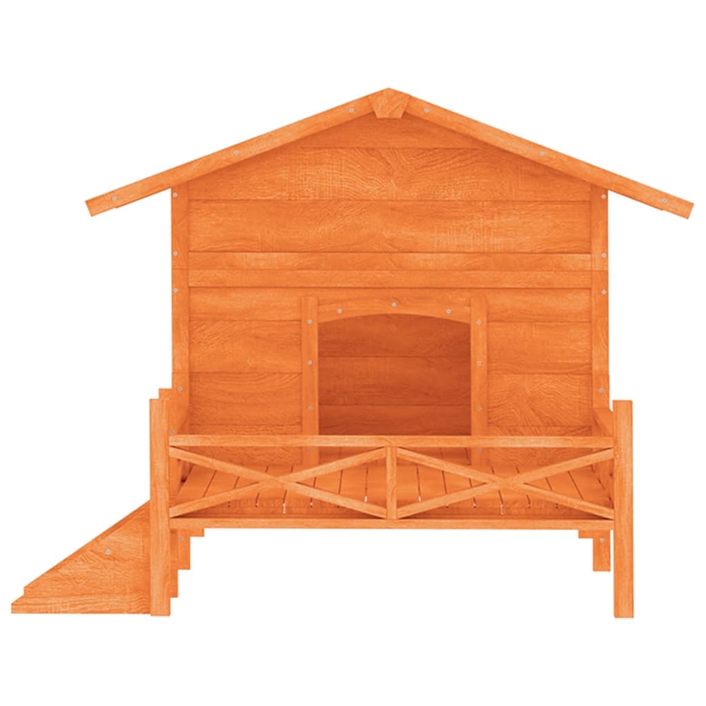 Psí bouda hnědá 159 x 120 x 88,5 cm masivní borové dřevo