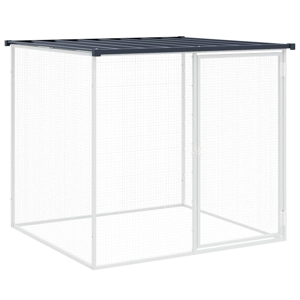Klec pro kuřata se střechou antracitová 103 x 98 x 90 cm ocel