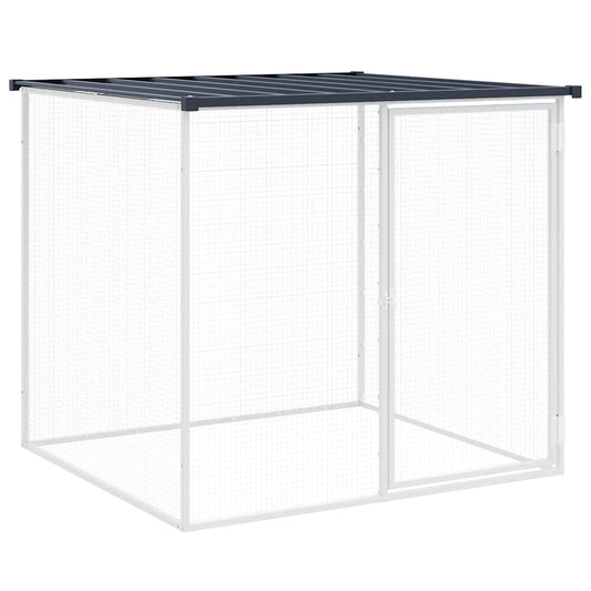 Klec pro kuřata se střechou antracitová 103 x 98 x 90 cm ocel