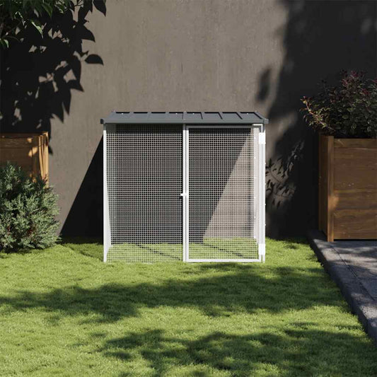 Klec pro kuřata se střechou antracitová 103 x 98 x 90 cm ocel