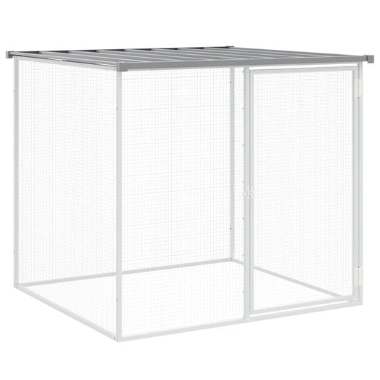 Klec pro kuřata se střechou světle šedá 103 x 98 x 90 cm ocel