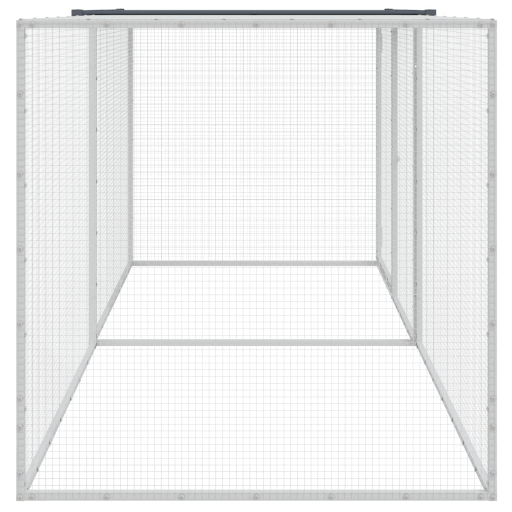 Klec pro kuřata se střechou antracitová 203 x 98 x 90 cm pozinkovaná ocel