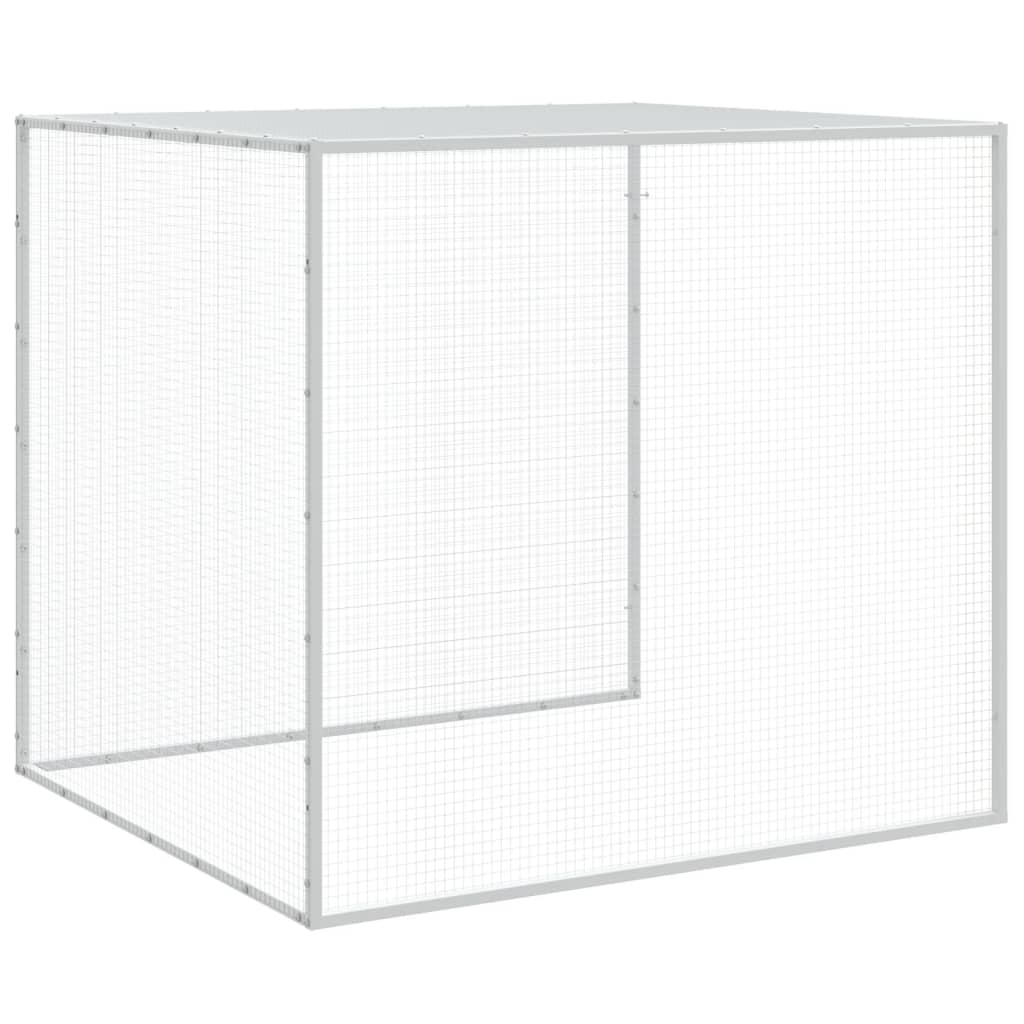 Klec pro kuřata se střechou antracitová 403 x 98 x 90 cm ocel