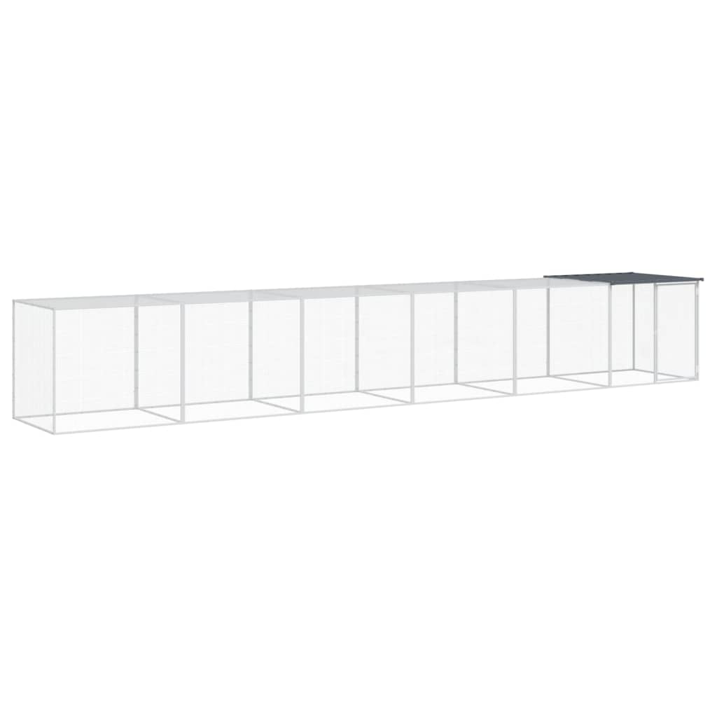 Klec pro kuřata se střechou antracitová 603 x 98 x 90 cm ocel
