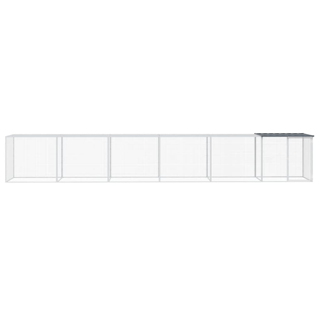 Klec pro kuřata se střechou antracitová 603 x 98 x 90 cm ocel