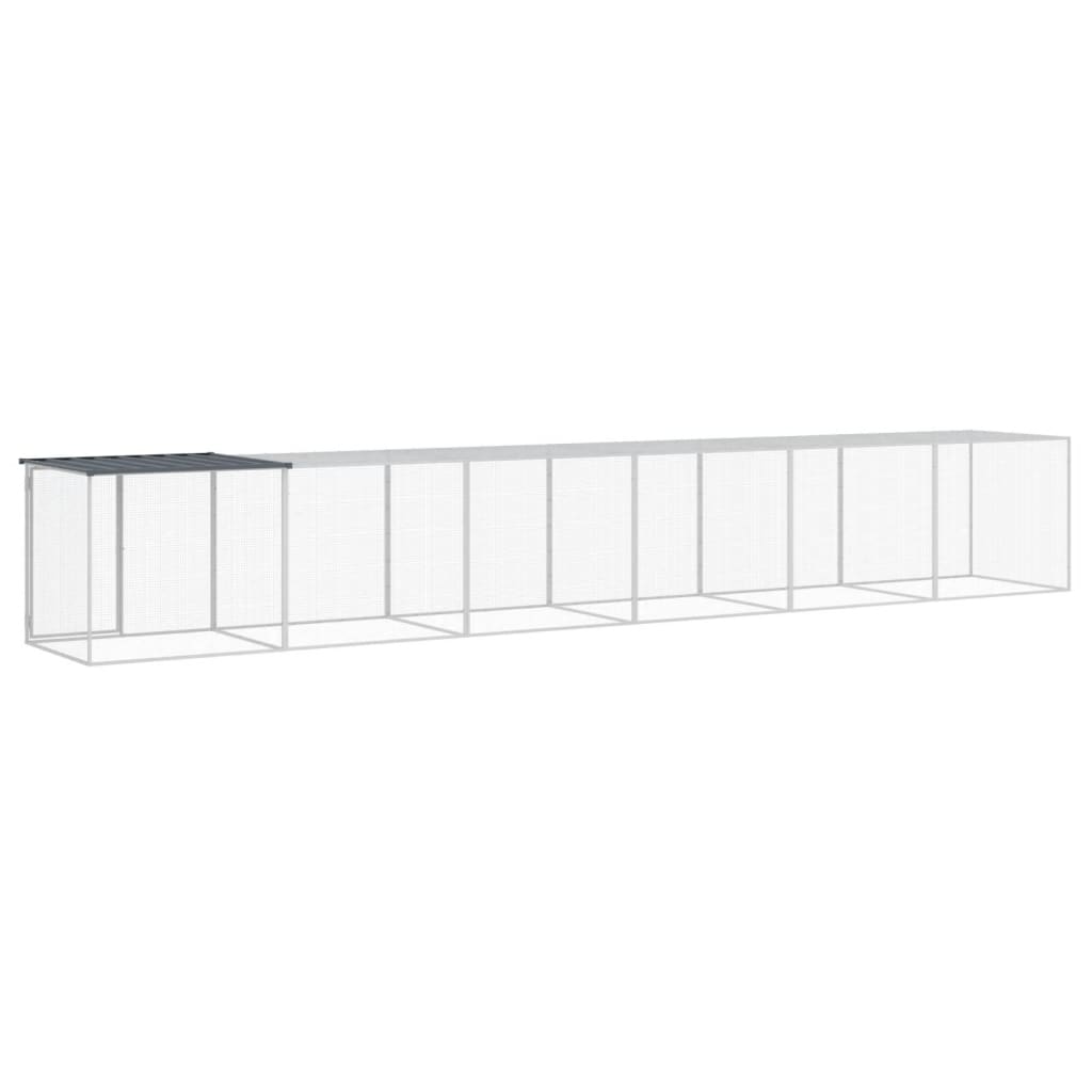 Klec pro kuřata se střechou antracitová 603 x 98 x 90 cm ocel