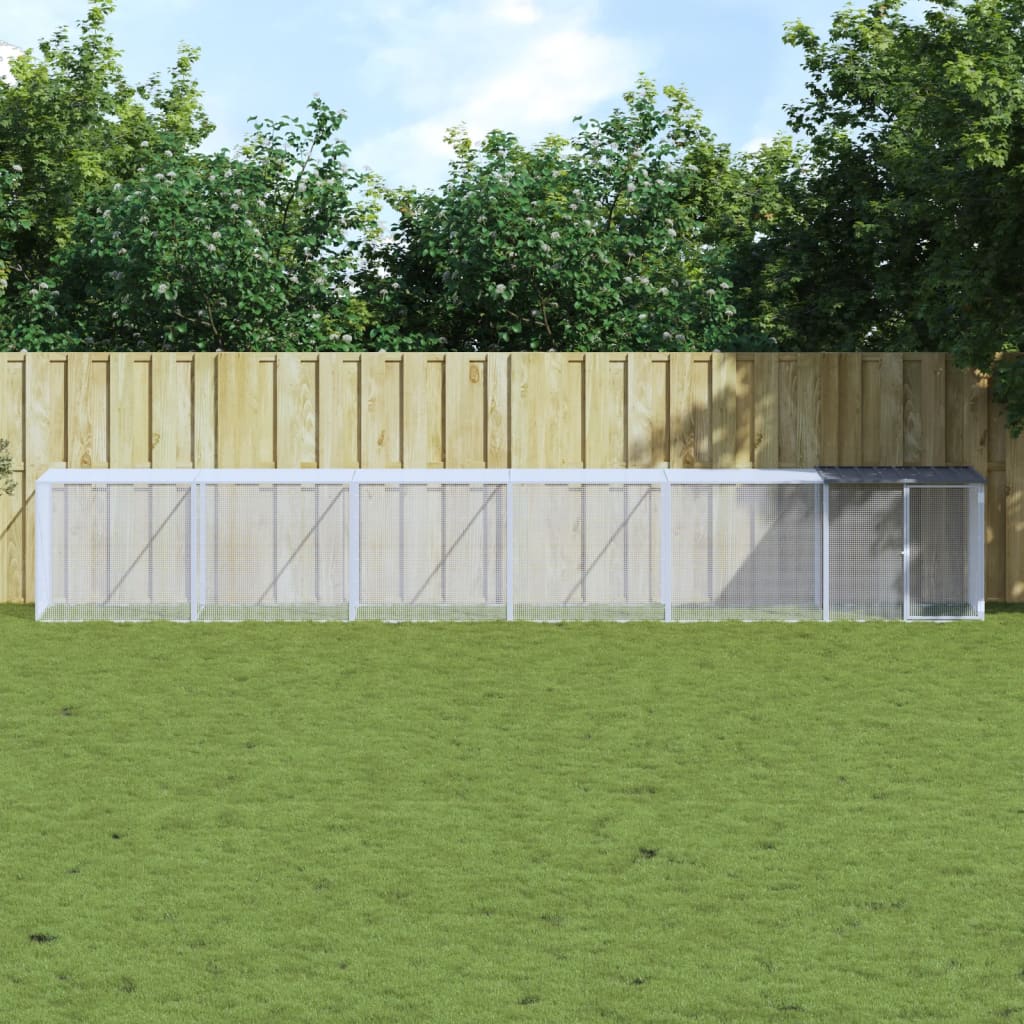 Klec pro kuřata se střechou antracitová 603 x 98 x 90 cm ocel