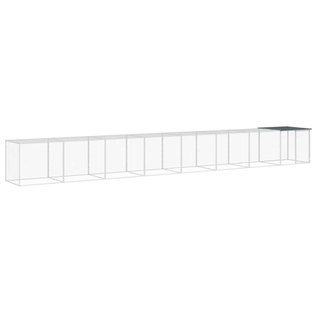 Klec pro kuřata se střechou antracitová 803 x 98 x 90 cm ocel