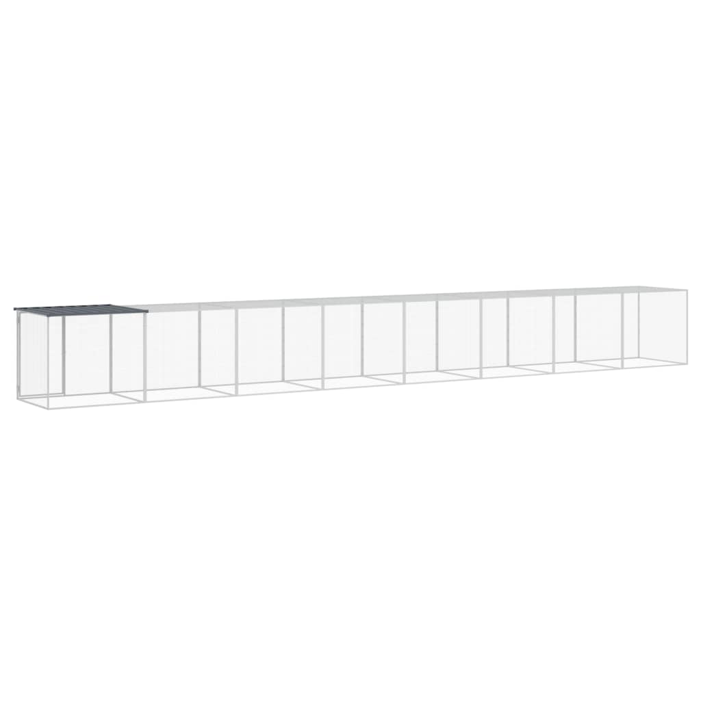 Klec pro kuřata se střechou antracitová 803 x 98 x 90 cm ocel