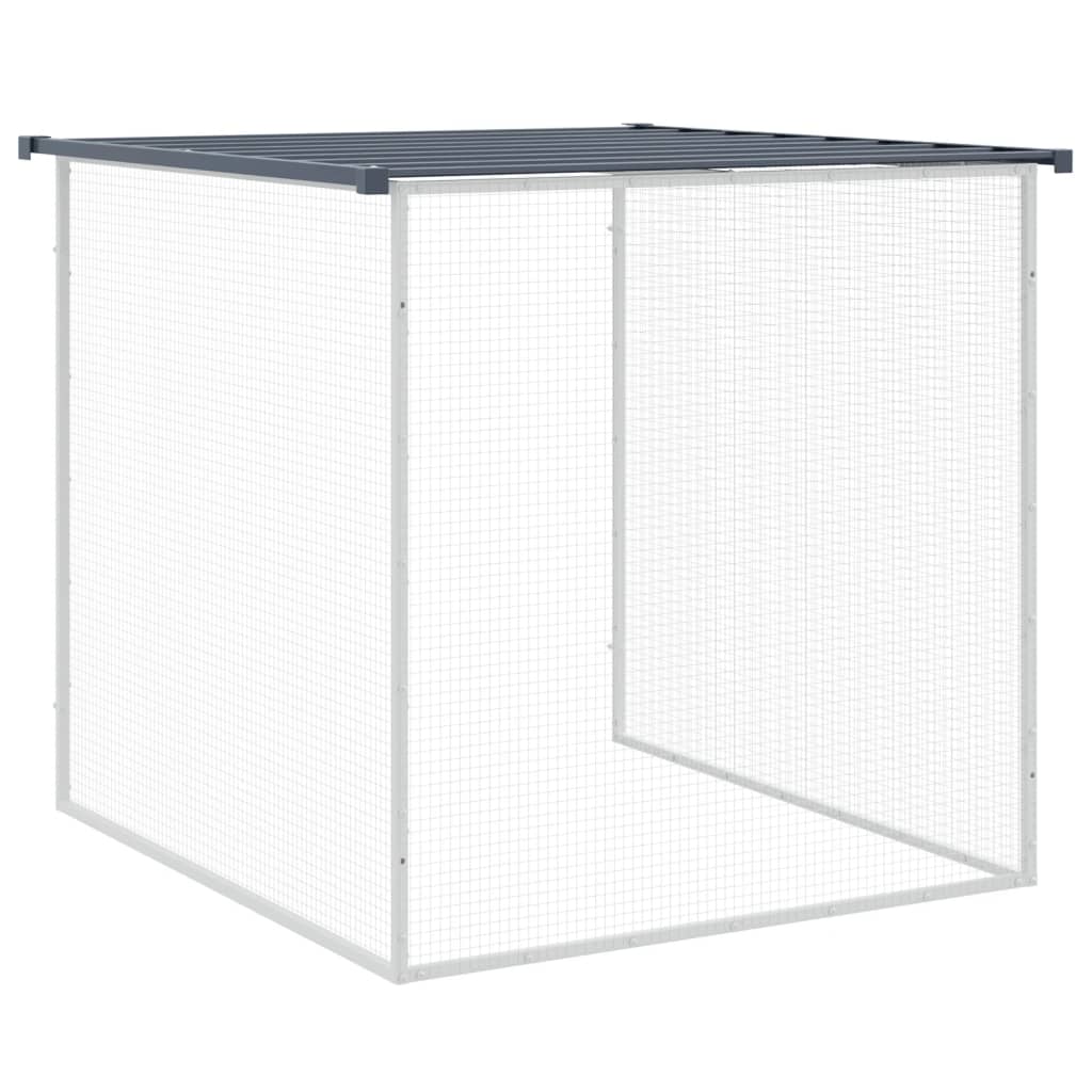 Klec pro kuřata se střechou antracitová 403 x 98 x 90 cm ocel
