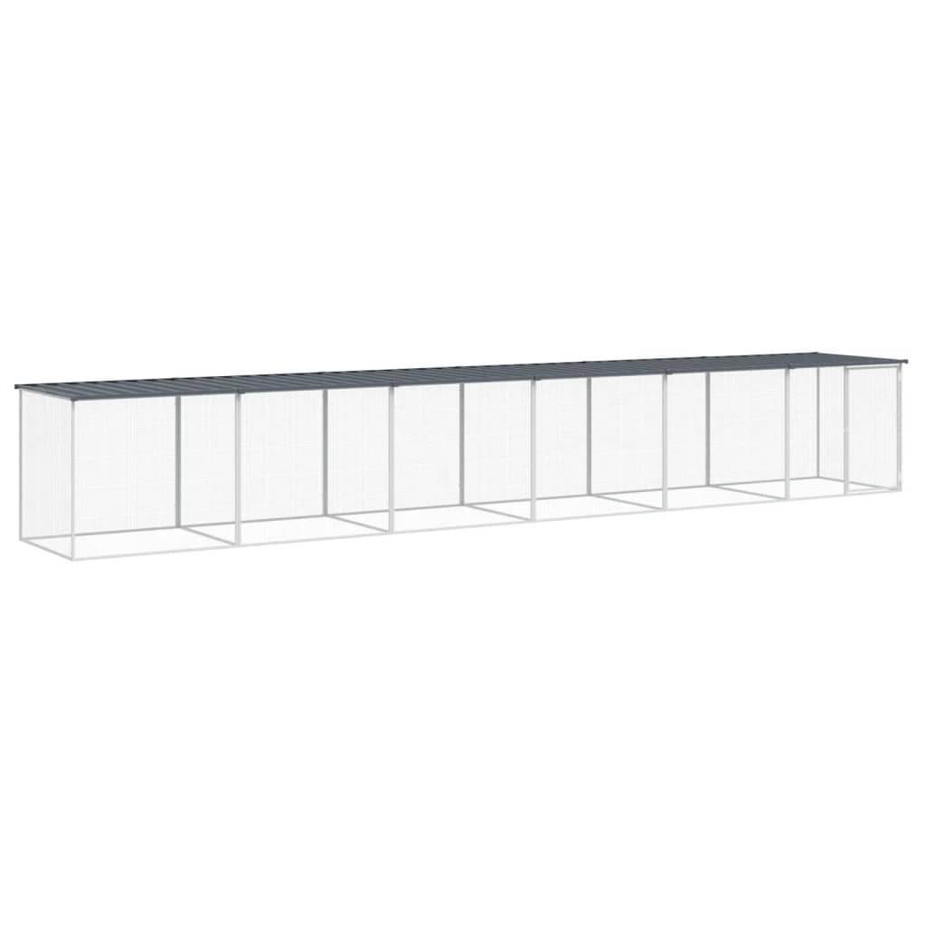 Klec pro kuřata se střechou antracitová 603 x 98 x 90 cm ocel